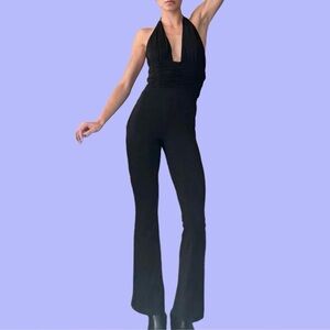 Silence + Noise Black Halter Jumpsuit